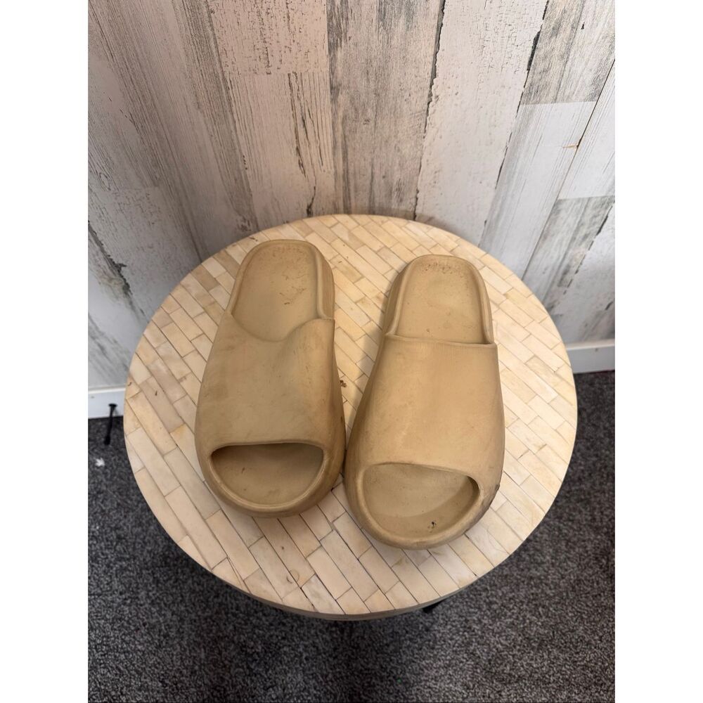 Men’s Tan Thick Sole Pillow Slides Comfort Sandals Size 44-45